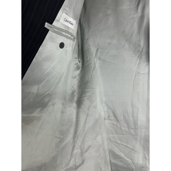 NWT Calvin Klein 40L Blue Pinstripe Wool Blend Blazer Sport Coat $400 MSRP - Picture 8 of 11